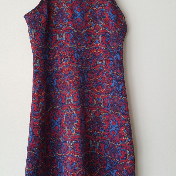 Red blue patterned racerback dress Lush size M - Picture 9 of 9